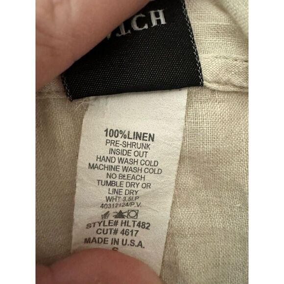 Match Point Tunic Linen Cowl Neck Sun Washed beige Lagonlook Pockets Sz S - Picture 5 of 7